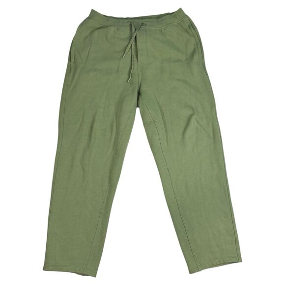 Lululemon‎ Mens Wide Leg Sweatpants Green Drawstring Button Fly NWOT Size L - Picture 1 of 8